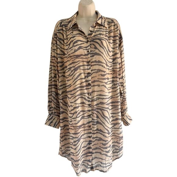 Spell and the Gypsy Collective Women's Sz XS Banksia Shirt Dress Animale Print - Picture 2 of 8